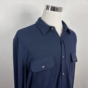 Faherty 2XL Legend Sweater Shirt Navy Twill Flannel Outdoors Polyester Blend